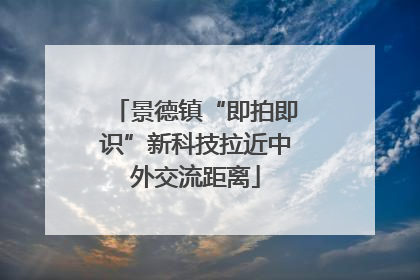 景德镇“即拍即识”新科技拉近中外交流距离