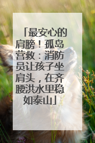 最安心的肩膀！孤岛营救：消防员让孩子坐肩头，在齐腰洪水里稳如泰山
