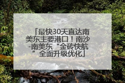 最快30天直达南美东主要港口！南沙-南美东“金砖快航”全面升级优化