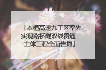 本桓高速九工区率先实现路桥隧双线贯通 主体工程全面告捷