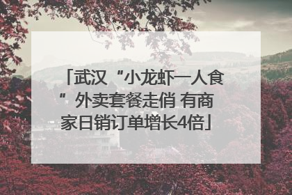 武汉“小龙虾一人食”外卖套餐走俏 有商家日销订单增长4倍