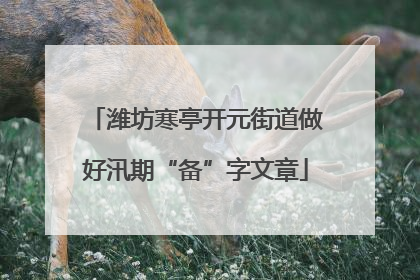 潍坊寒亭开元街道做好汛期“备”字文章