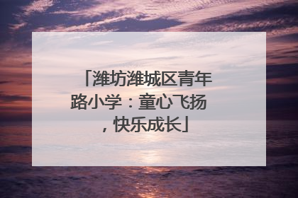 潍坊潍城区青年路小学：童心飞扬，快乐成长