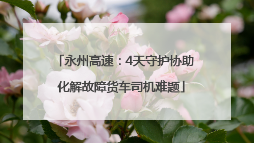 永州高速：4天守护协助 化解故障货车司机难题