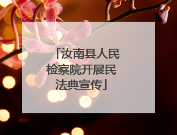 汝南县人民检察院开展民法典宣传