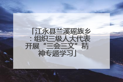 江永县兰溪瑶族乡：组织三级人大代表开展“三会三文”精神专题学习