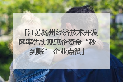 江苏扬州经济技术开发区率先实现惠企资金“秒到账” 企业点赞