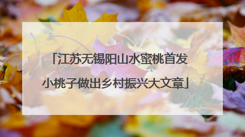 江苏无锡阳山水蜜桃首发 小桃子做出乡村振兴大文章