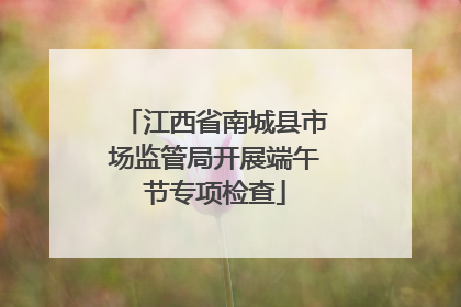 江西省南城县市场监管局开展端午节专项检查