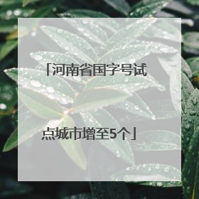 河南省国字号试点城市增至5个