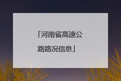 河南省高速公路路况信息