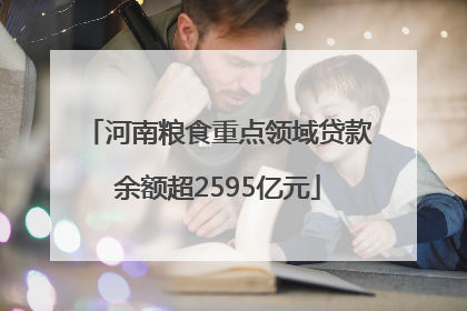 河南粮食重点领域贷款余额超2595亿元
