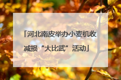 河北南皮举办小麦机收减损“大比武”活动