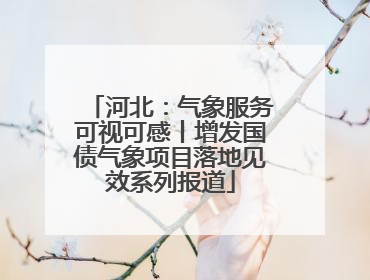 河北：气象服务可视可感丨增发国债气象项目落地见效系列报道
