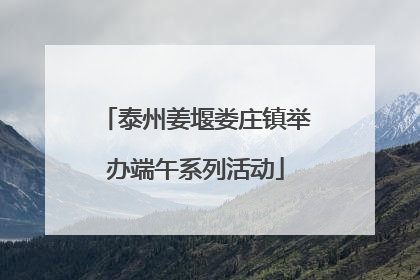 泰州姜堰娄庄镇举办端午系列活动