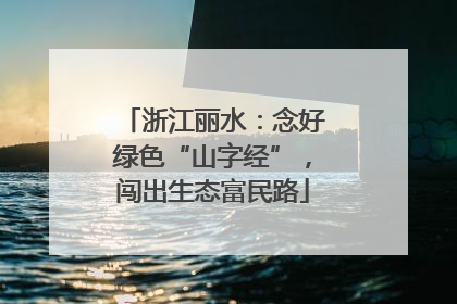 浙江丽水：念好绿色“山字经”，闯出生态富民路