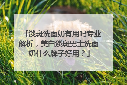 淡斑洗面奶有用吗专业解析，美白淡斑男士洗面奶什么牌子好用？