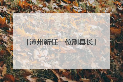 漳州新任一位副县长