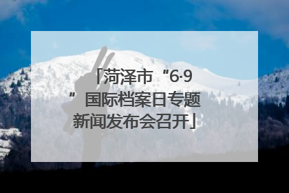 菏泽市“6·9”国际档案日专题新闻发布会召开