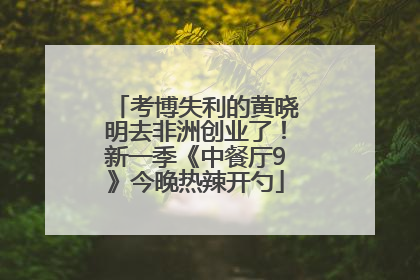 考博失利的黄晓明去非洲创业了！新一季《中餐厅9》今晚热辣开勺
