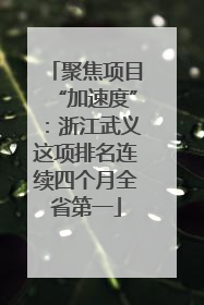 聚焦项目“加速度”：浙江武义这项排名连续四个月全省第一