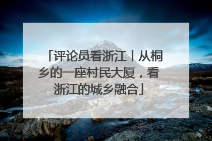 评论员看浙江丨从桐乡的一座村民大厦，看浙江的城乡融合