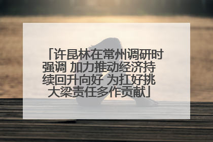 许昆林在常州调研时强调 加力推动经济持续回升向好 为扛好挑大梁责任多作贡献