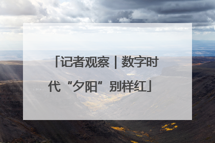 记者观察｜数字时代“夕阳”别样红