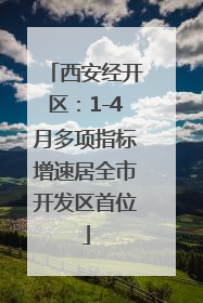 西安经开区：1-4月多项指标增速居全市开发区首位