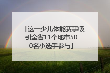 这一少儿体能赛事吸引全省11个地市500名小选手参与