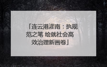连云港灌南：执规范之笔 绘就社会高效治理新画卷