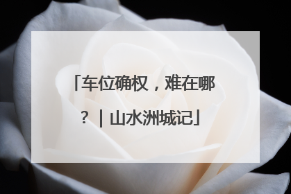 车位确权，难在哪？｜山水洲城记