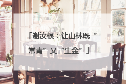 谢汝根：让山林既“常青”又“生金”