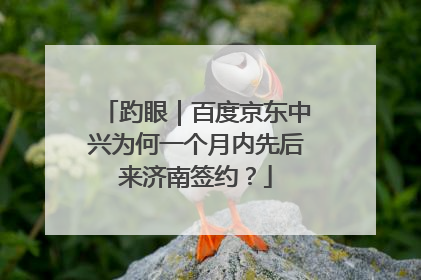 趵眼｜百度京东中兴为何一个月内先后来济南签约？