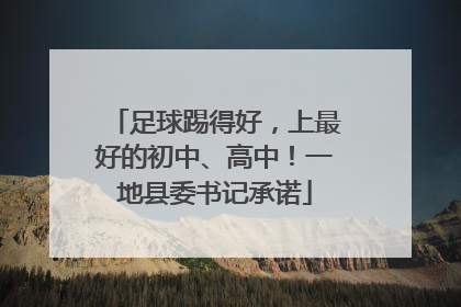 足球踢得好，上最好的初中、高中！一地县委书记承诺