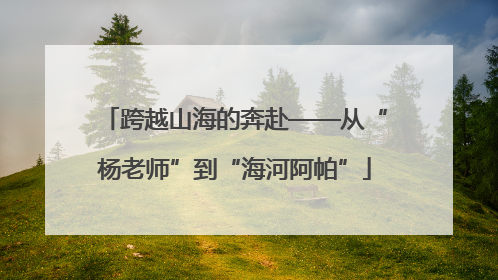 跨越山海的奔赴——从“杨老师”到“海河阿帕”