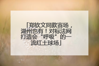 郑钦文同款赛场，湖州也有！对标法网打造会“呼吸”的一流红土球场