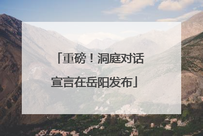 重磅！洞庭对话宣言在岳阳发布