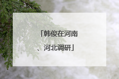 韩俊在河南、河北调研
