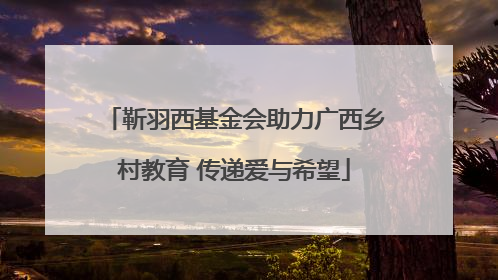 靳羽西基金会助力广西乡村教育 传递爱与希望