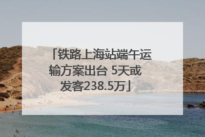 铁路上海站端午运输方案出台 5天或发客238.5万