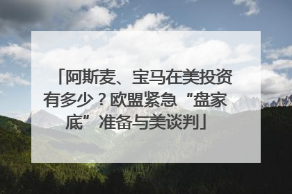 阿斯麦、宝马在美投资有多少？欧盟紧急“盘家底”准备与美谈判