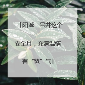 阳城二号井这个安全月，充满温情有“爸”气