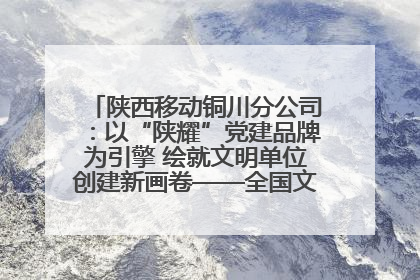 陕西移动铜川分公司：以“陕耀”党建品牌为引擎 绘就文明单位创建新画卷——全国文明单位创建纪实