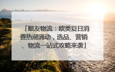 顺友物流：欧美夏日消费热潮涌动，选品、营销、物流一站式攻略来袭