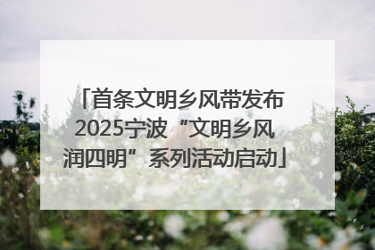 首条文明乡风带发布 2025宁波“文明乡风润四明”系列活动启动