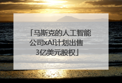 马斯克的人工智能公司xAI计划出售3亿美元股权