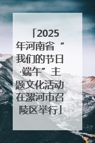 2025年河南省“我们的节日·端午”主题文化活动在漯河市召陵区举行