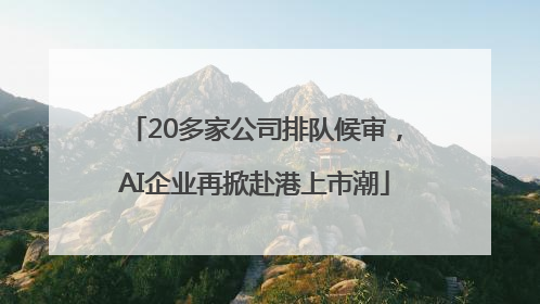 20多家公司排队候审，AI企业再掀赴港上市潮
