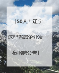 50人！辽宁这些省属企业发布招聘公告
